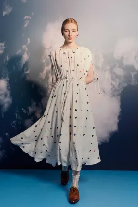 Drawstring Shoulders Column Dress (Look Up)