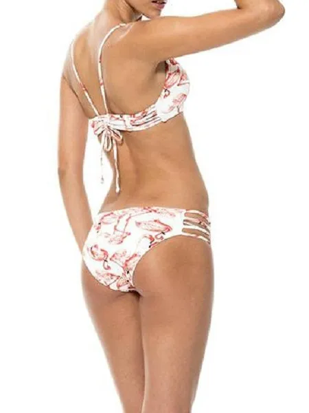 Flamingos Bandage Adjustable Bikini Sets