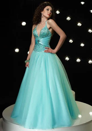 Halter V Neck Ball Gown Home Coming Dress HB121A