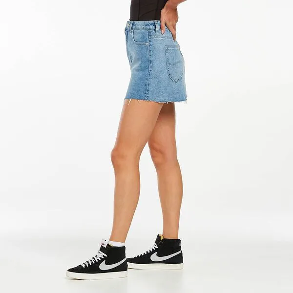 Lola Big Time Blue Mini Denim Skirt