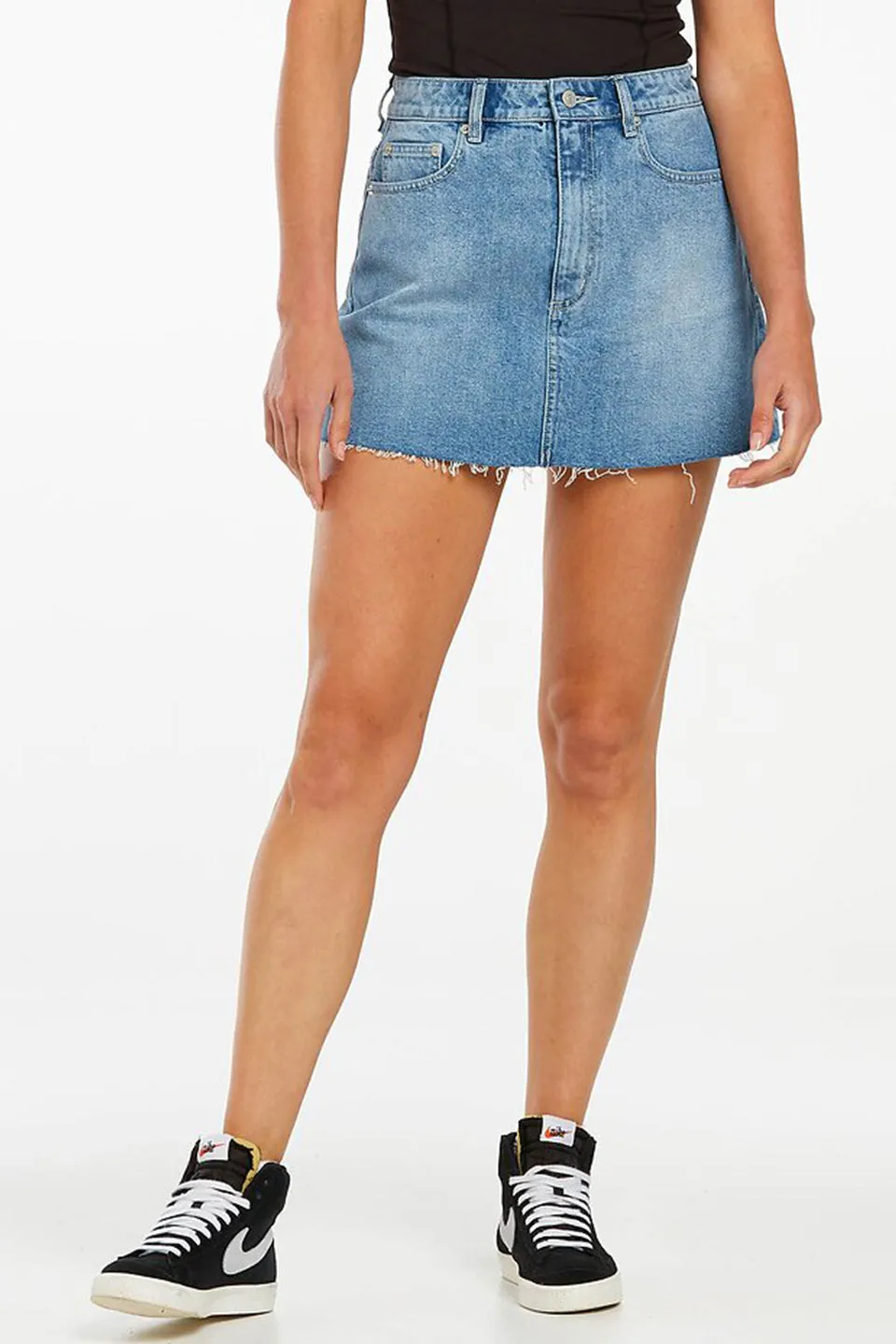 Lola Big Time Blue Mini Denim Skirt