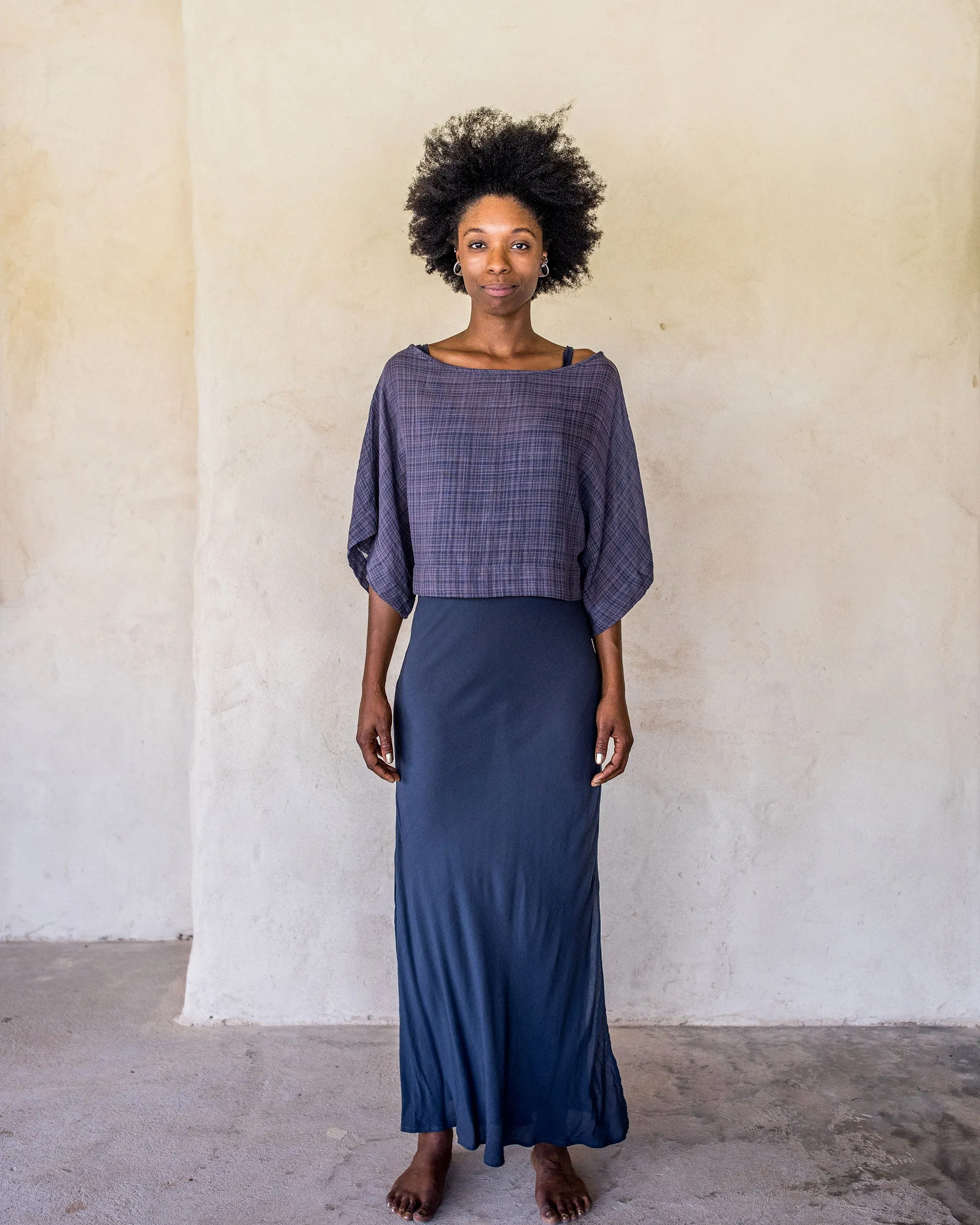Long Slip Dress - Navy