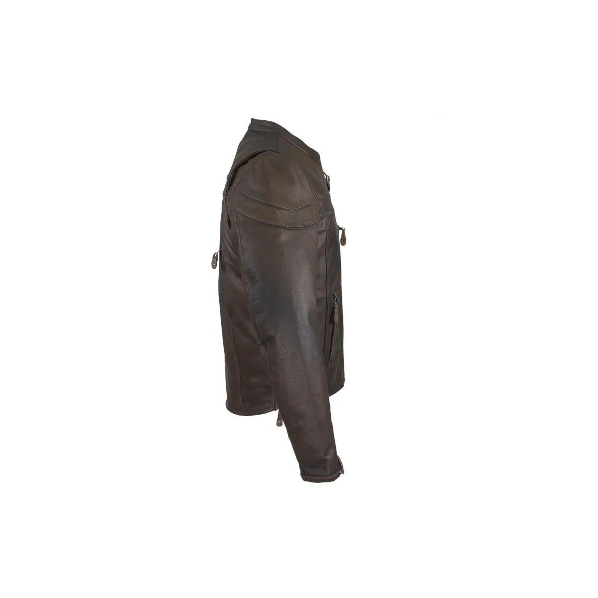 Men's Brown Concealed to Carry Leather Jacket, MJ796-BRN-11-DL