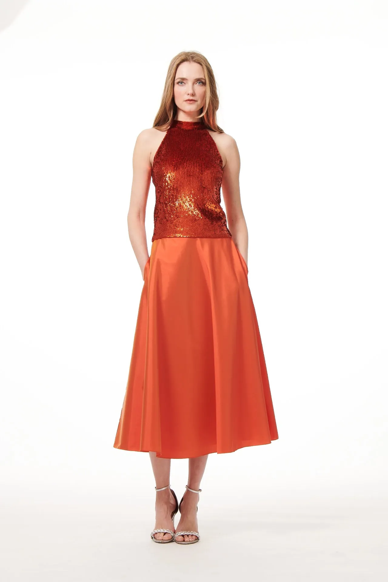 PAPRIKA A-LINE MIDI SKIRT