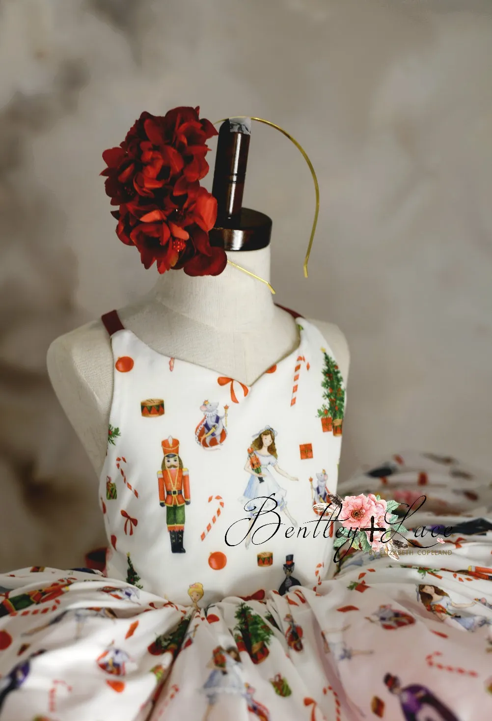 Retired rental  euc Baby couture rental dress: "Nutcracker Dreams" -Petal Length Dress ( 4 Year - Petite 5 Year)