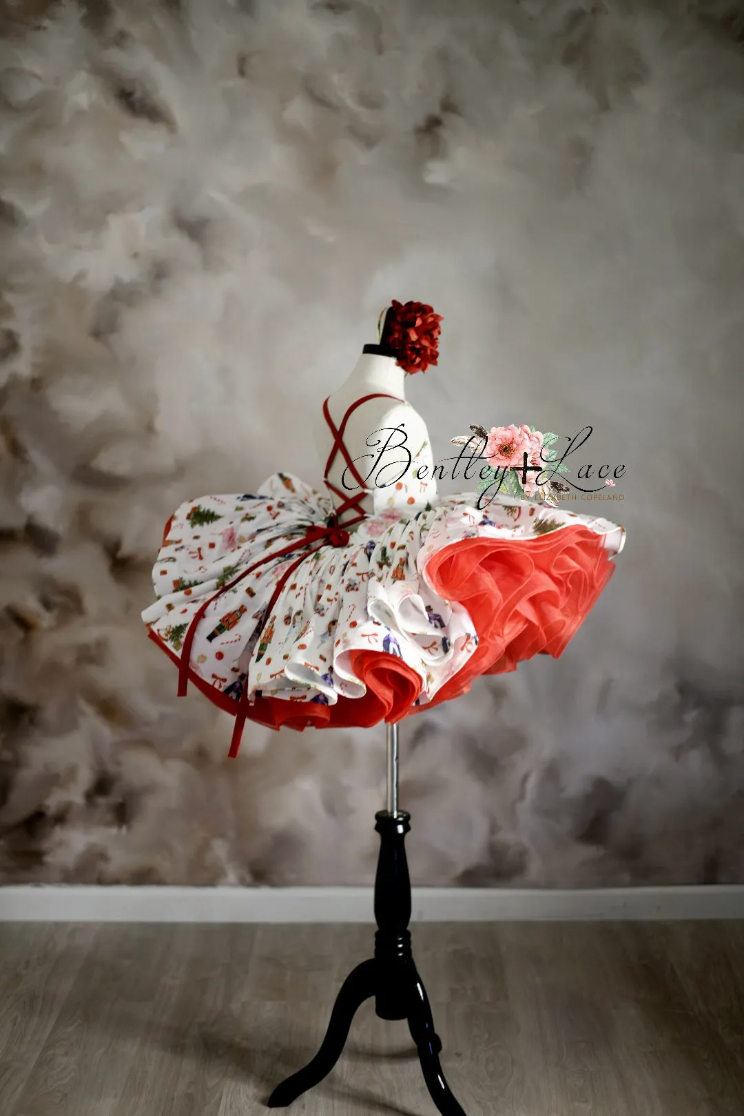 Retired rental  euc Baby couture rental dress: "Nutcracker Dreams" -Petal Length Dress ( 4 Year - Petite 5 Year)