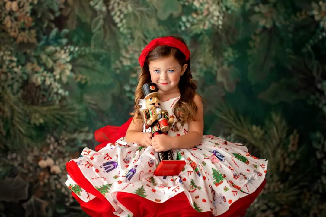 Retired rental  euc Baby couture rental dress: "Nutcracker Dreams" -Petal Length Dress ( 4 Year - Petite 5 Year)
