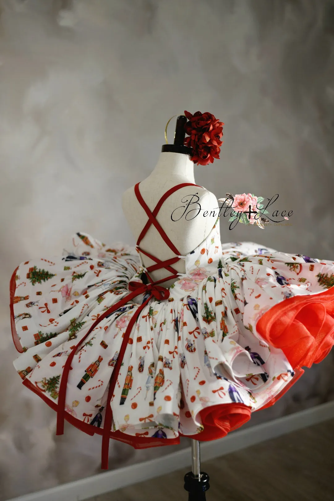 Retired rental  euc Baby couture rental dress: "Nutcracker Dreams" -Petal Length Dress ( 4 Year - Petite 5 Year)