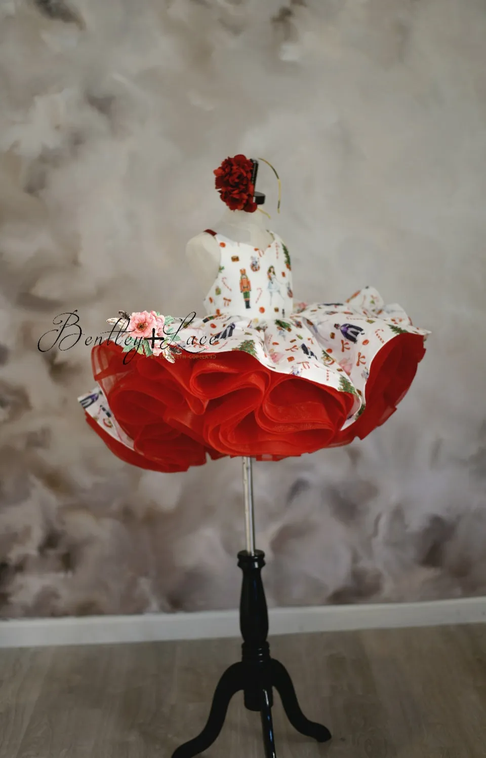 Retired rental  euc Baby couture rental dress: "Nutcracker Dreams" -Petal Length Dress ( 4 Year - Petite 5 Year)