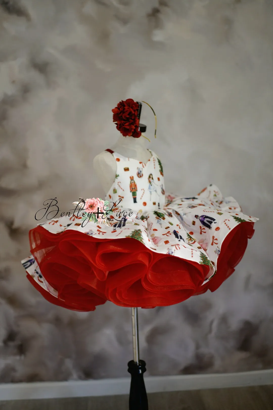 Retired rental  euc Baby couture rental dress: "Nutcracker Dreams" -Petal Length Dress ( 4 Year - Petite 5 Year)