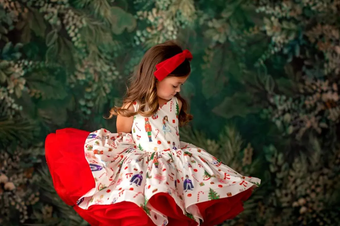 Retired rental  euc Baby couture rental dress: "Nutcracker Dreams" -Petal Length Dress ( 4 Year - Petite 5 Year)