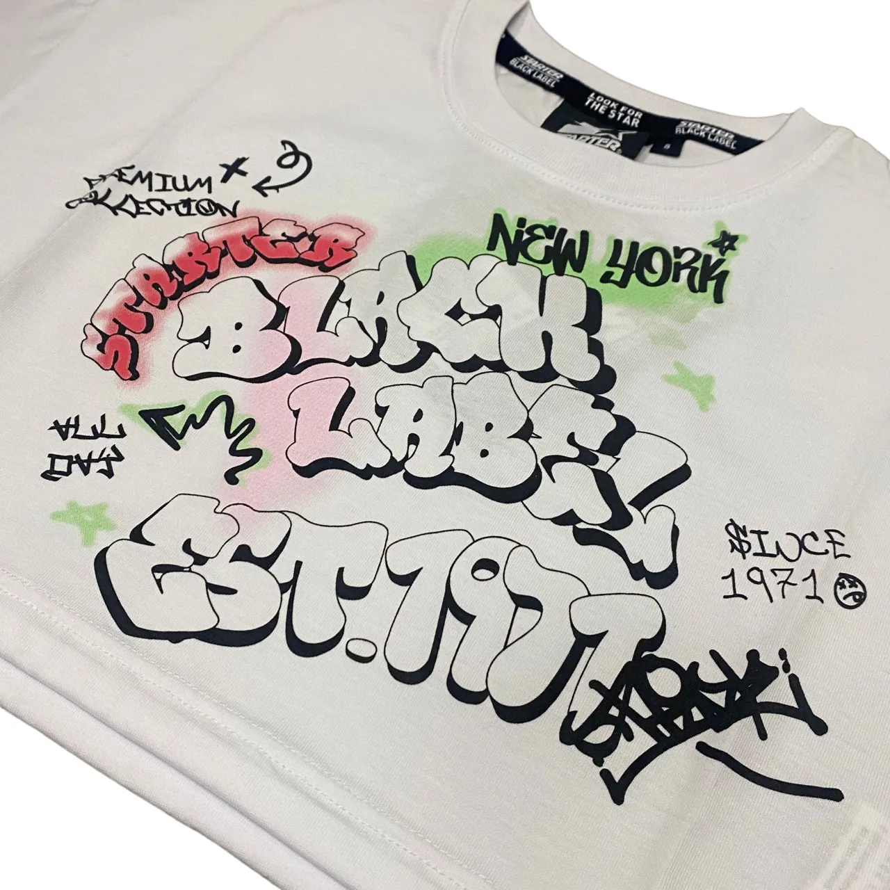 Starter girl's t-shirt short sleeve Pigtails white